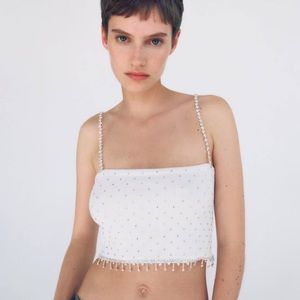 Zara seamless rhinestone top